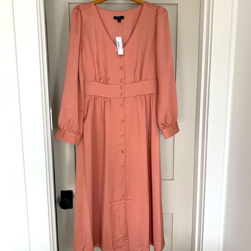 J Crew a-line Midi Dress in Vintage Blush